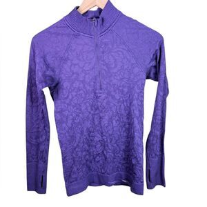 Lululemon Purple Pattern 3/4 Zip Sweatshirt